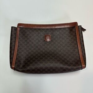 Celine Macadam Canvas Brown Clutch
